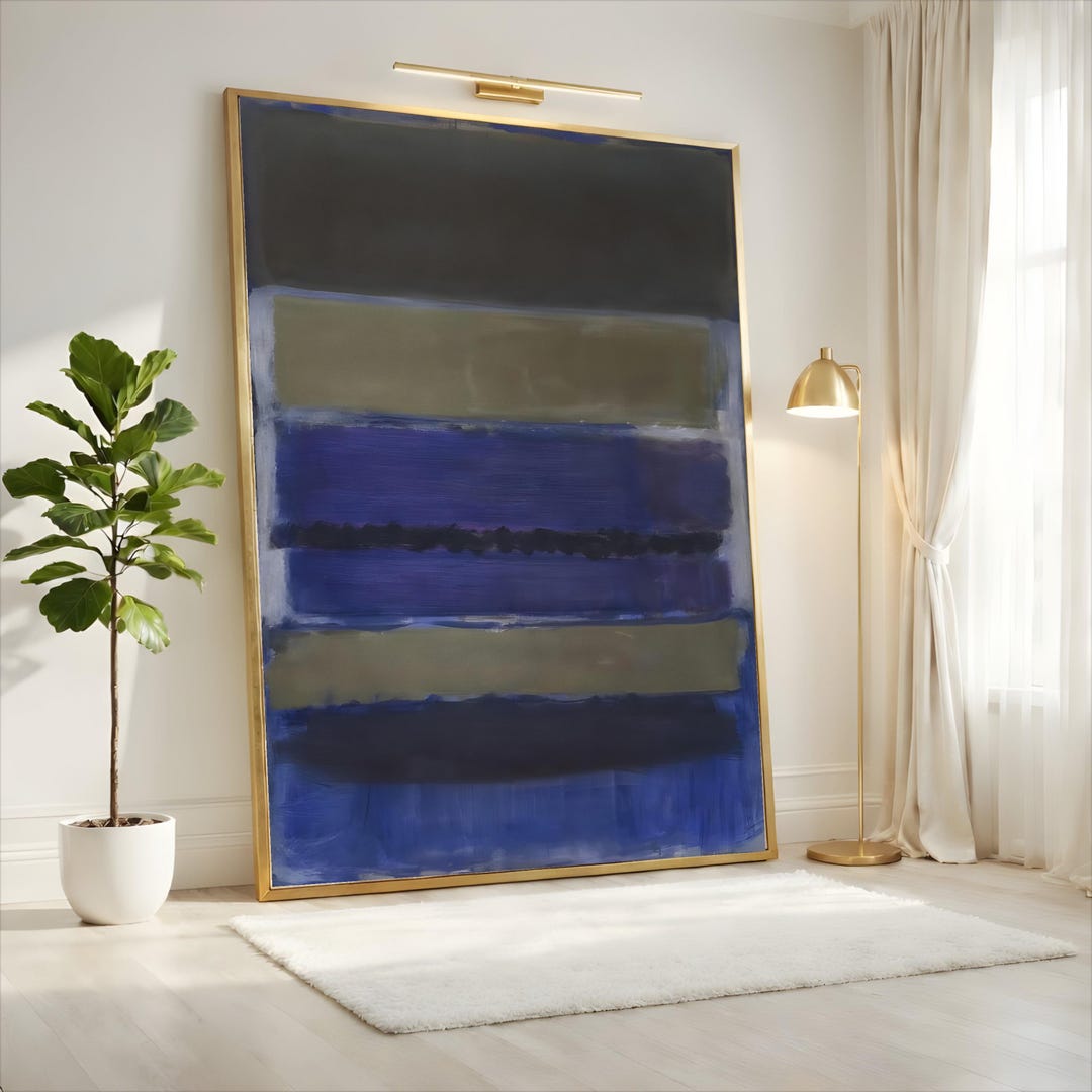Mark Rothko Calm Mark Rothko Blue and Gray Tones Color Field Canvas Print, Minimalist ...