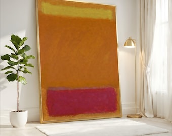 Mark Rothko Golden Yellow, Burnt Orange and Deep Red Color Field Canvas Print, Minimalist Abstract Wall Art, Warm Bold Decor
