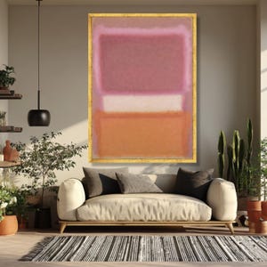 Mark Rothko Blush Pink Peach Abstract Canvas, Soft Pastel Wall Art, Large Modern Minimalist Decor image 2