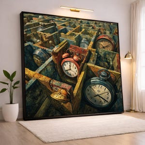 Vintage Clocks Collection Canvas, Antique Timepieces Wall Art, Retro Clock Decor, Rustic Home Decoration, Timeless Canvas Print