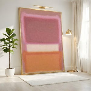 Mark Rothko Blush Pink Peach Abstract Canvas, Soft Pastel Wall Art, Large Modern Minimalist Decor image 1
