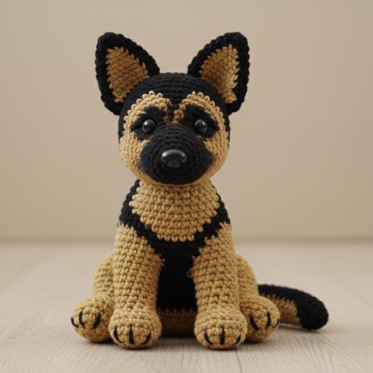 38 German Shepherd Crochet Patterns for Amigurumi, Decor, and Dog Lover Gifts 36 Realistic German Shepherd Realistic Dog Plush Crochet GSD