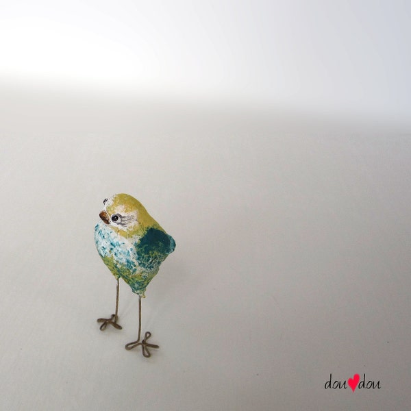 Miniature Yellow Turquoise Bird