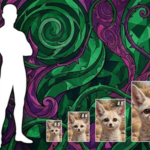 Vertederende fennec vos olie-stijl galerie kunst aan de muur afbeelding 5