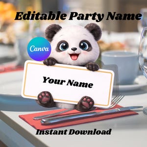 Panda Name Tag - Etsy
