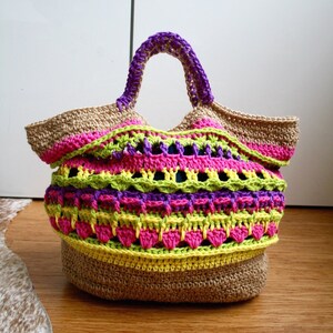 Crochet pattern, market shopper bag pattern, granny crochet bag pattern, crochet shopper pattern 234 Instant Download image 1