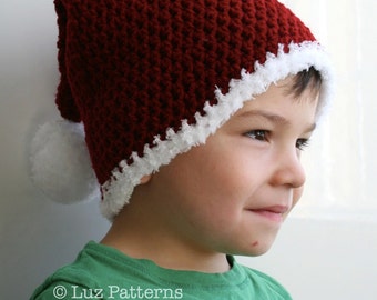 Crochet Christmas pattern, Santa hat pattern, Father Christmas hat and beard pattern (86) 5 sizes from newborn to adult INSTANT DOWNLOAD