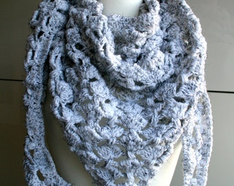 Crochet Pattern, scarf crochet pattern, white winter scarf crochet pattern 204