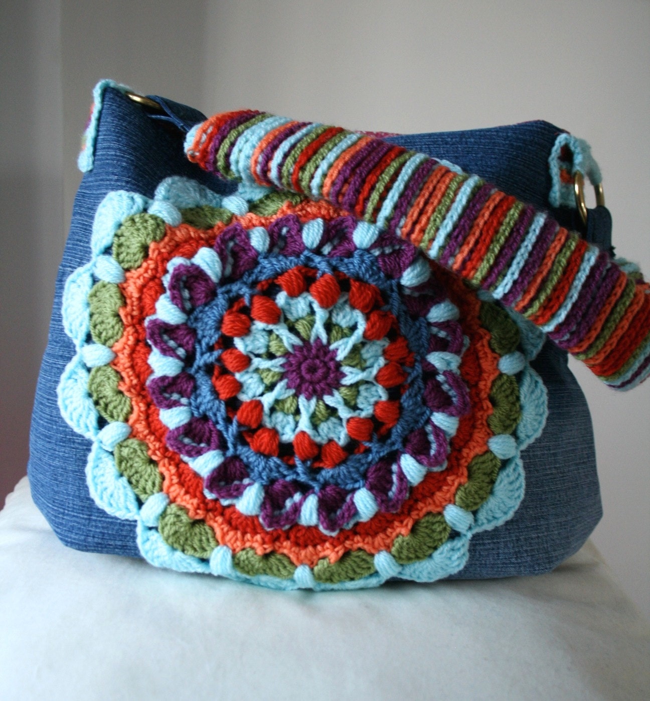 Denim Crochet Bag - Etsy