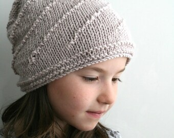 KNITTING PATTERN, slouchy unisex hat knitting pattern 07, toddler child and adult sizes Instant Download!