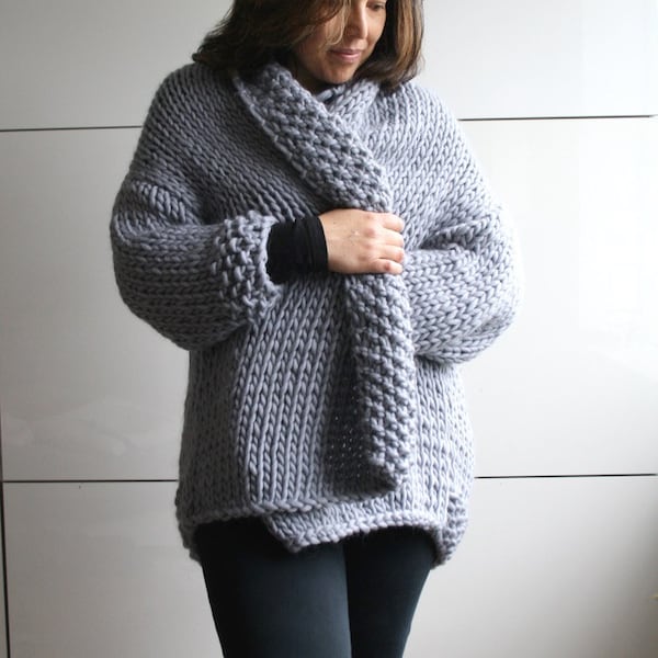 KNITTING PATTERN, coat sweater knitting pattern, oversized cardigan knitting pattern 19, Instant download