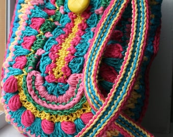 Crochet pattern, crochet bag pattern, crochet color bag pattern, granny crochet bag pattern 166 Instant Download