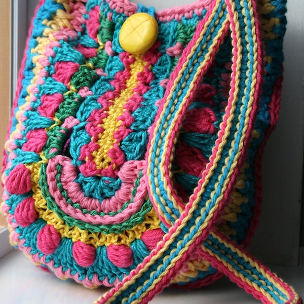 Crochet pattern, crochet bag pattern, crochet color bag pattern, granny crochet bag pattern 166 Instant Download