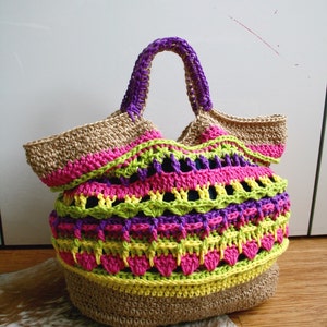 Crochet pattern, market shopper bag pattern, granny crochet bag pattern, crochet shopper pattern 234 Instant Download image 2