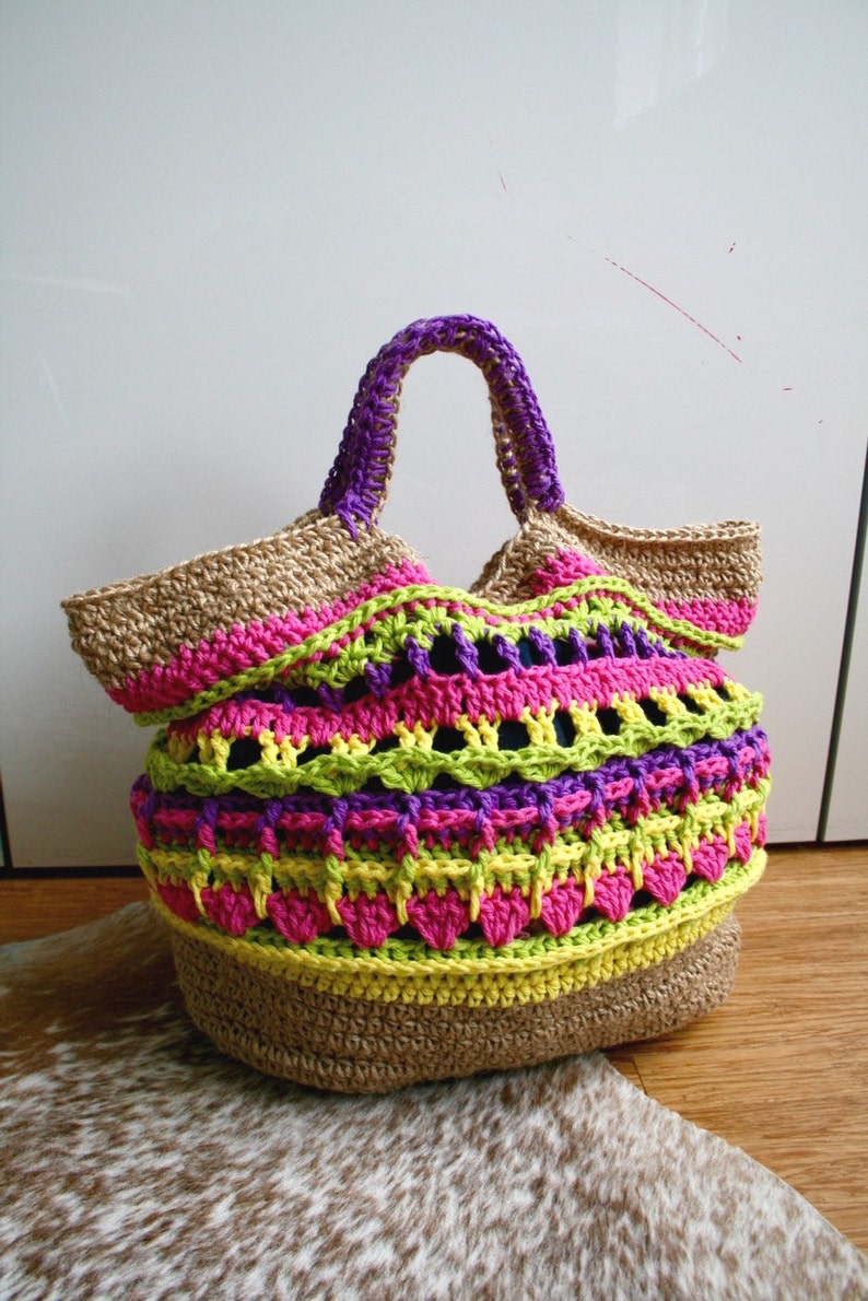 Crochet pattern, market shopper bag pattern, granny crochet bag pattern, crochet shopper pattern 234 Instant Download image 2