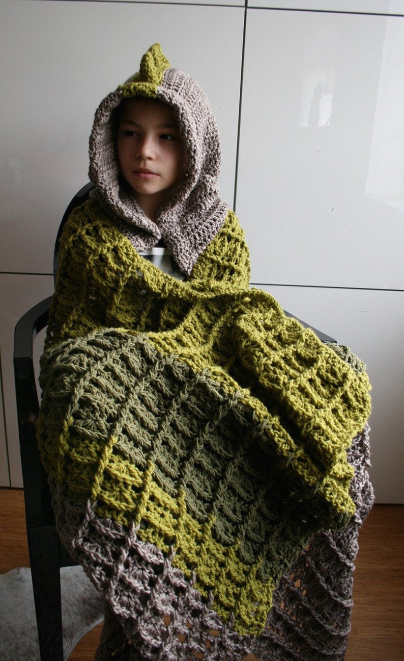 Dinosaur Blanket Crochet Pattern Dino Hooded Blanket Crochet Etsy UK