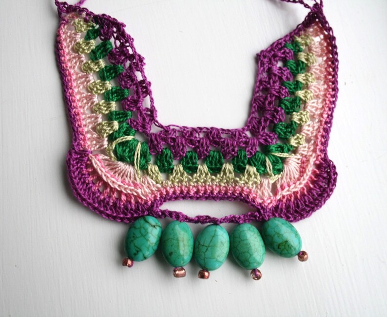 Crochet pattern boho necklace crochet pattern lace bohemian Etsy