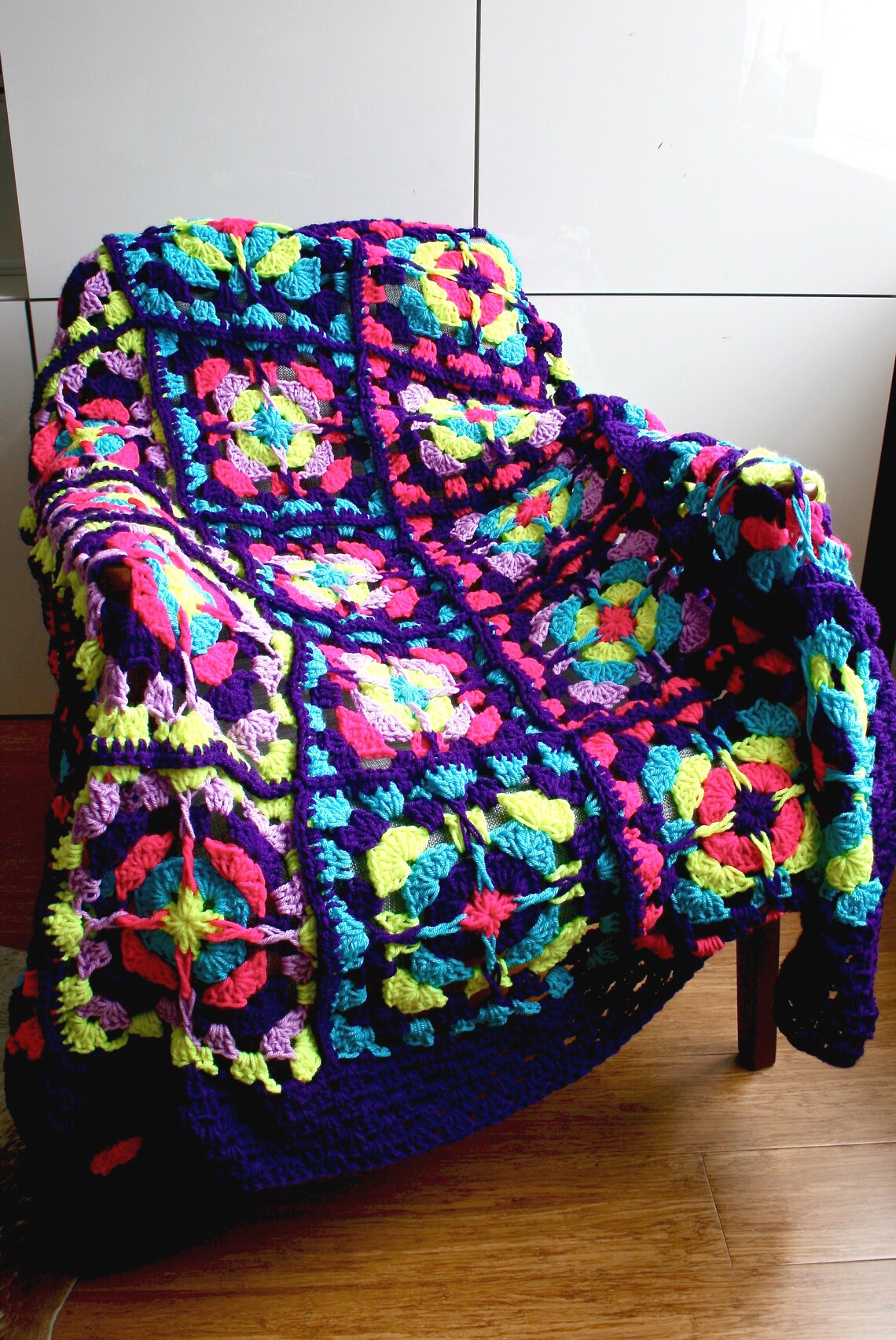 Crochet Blanket Pattern Stained Glass Blanket Crochet Pattern Etsy