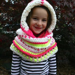 Crochet Pattern, hooded cowl crochet pattern, scarf crochet pattern, crochet cowl pattern (184) Instant download