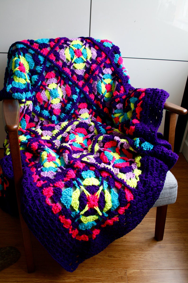 Crochet Blanket Pattern Stained Glass Blanket Crochet Pattern Etsy UK