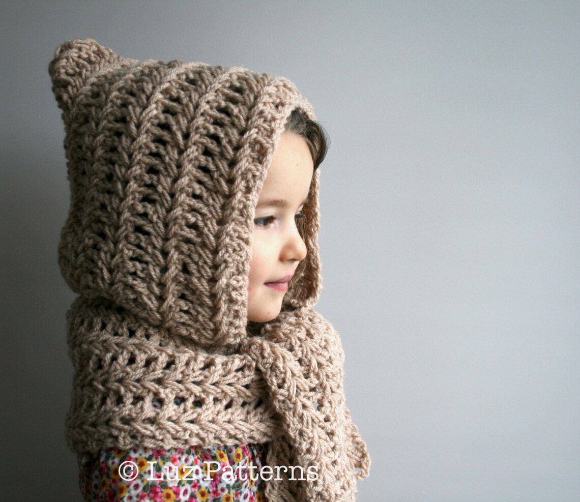 crochet hooded hat pattern