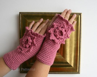 CROCHET PATTERN, fingerless gloves pattern Victorian wrist warmer crochet pattern, Vintage crochet glove pattern (121) Instant Download