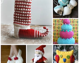 Crochet Christmas collection, 6 christmas crochet patterns, diy christmas crochet patterns 6 patterns for 15 dollars! Instant download