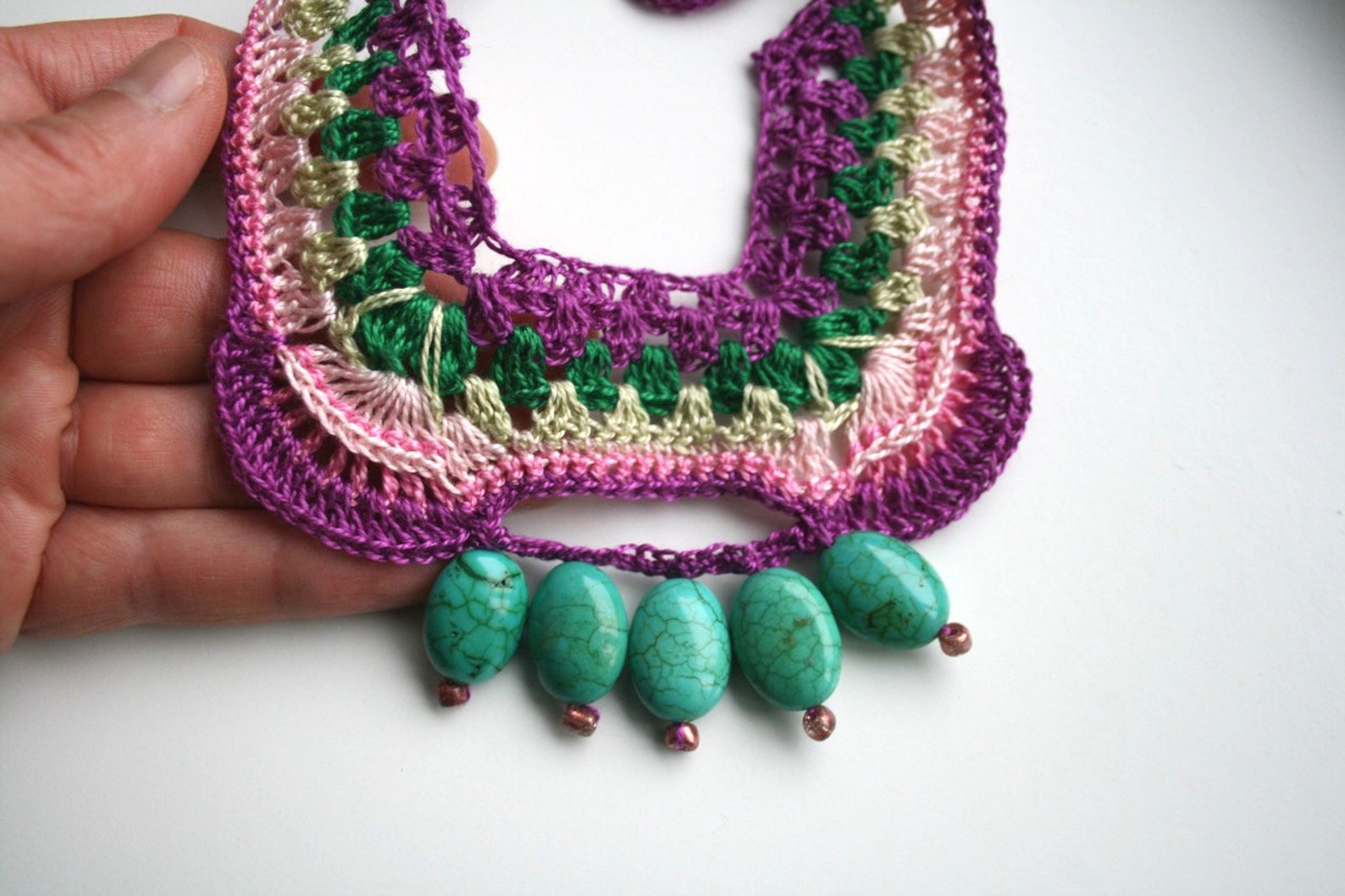 Crochet pattern boho necklace crochet pattern lace bohemian Etsy