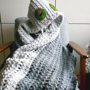 Crochet blanket pattern, Sleepy Afghan Crochet pattern, hooded blanket crochet pattern 263 INSTANT DOWNLOAD image 1