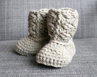 Crochet baby Pattern, Crochet baby booties pattern, cable baby booties 254 INSTANT DOWNLOAD