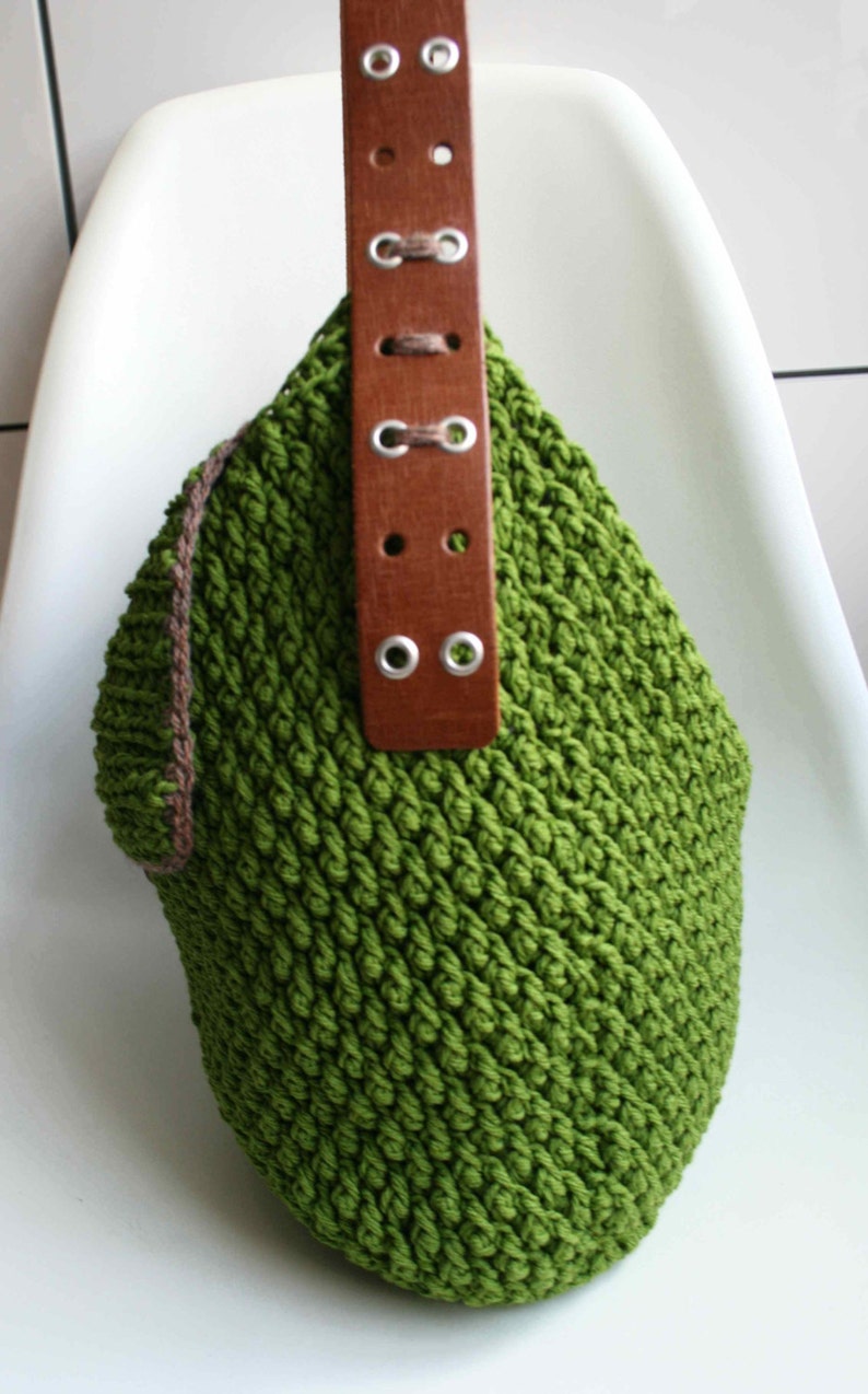 Crochet Pattern Crochet Bag Pattern Leather Handle Carry All Etsy