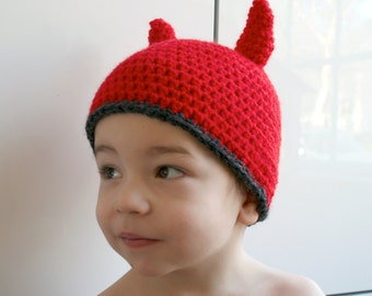 Crochet pattern, Crochet hat pattern, INSTANT DOWNLOAD, crochet baby halloween pattern, Crochet little devil hat pattern (38) newborn adult