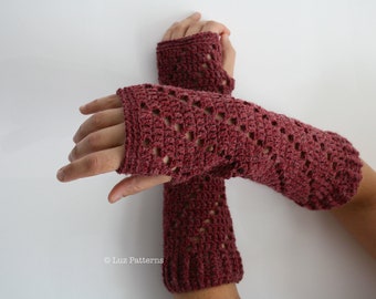 Crochet patterns, girl and women arm warmer pattern, wrist warmer crochet pattern, INSTANT DOWNLOAD fingerless glove pattern (113)