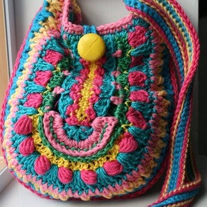 Crochet pattern, crochet bag pattern, crochet color bag pattern, granny crochet bag pattern 166 Instant Download image 2