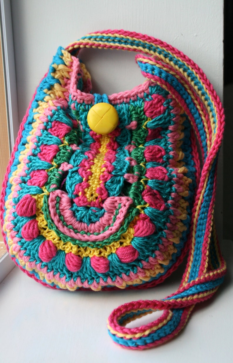 Crochet pattern, crochet bag pattern, crochet color bag pattern, granny crochet bag pattern 166 Instant Download image 2