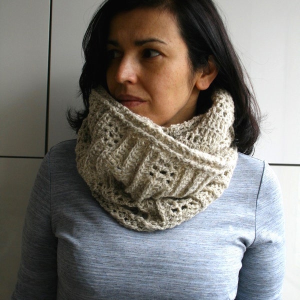 Crochet pattern, girl and women lace cowl pattern, scarf pattern, crochet cowl pattern (233) loop pattern