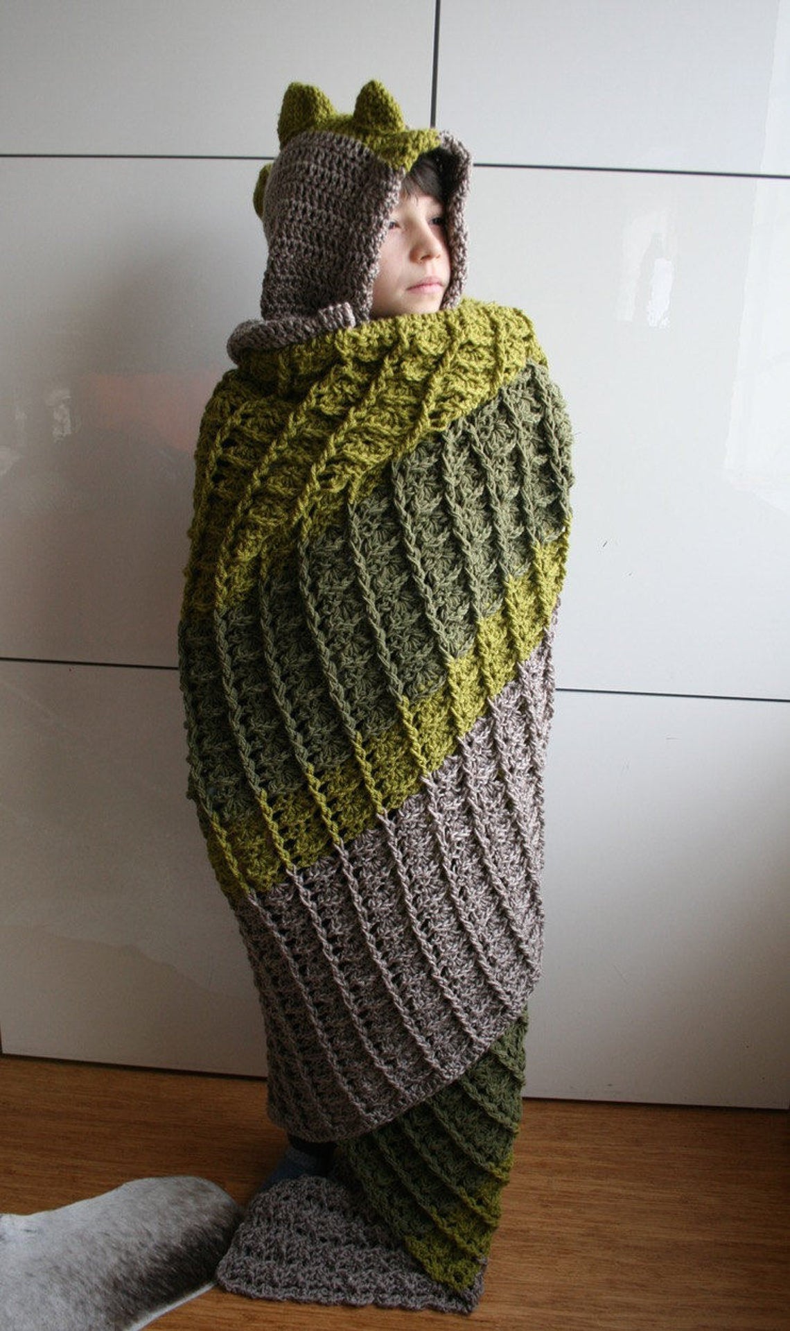 Dinosaur Blanket Crochet Pattern Dino Hooded Blanket Crochet Etsy