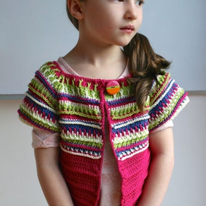 Crochet Pattern, Girls Baby Crochet Pattern Cardigan Shrug Pattern 210 ...