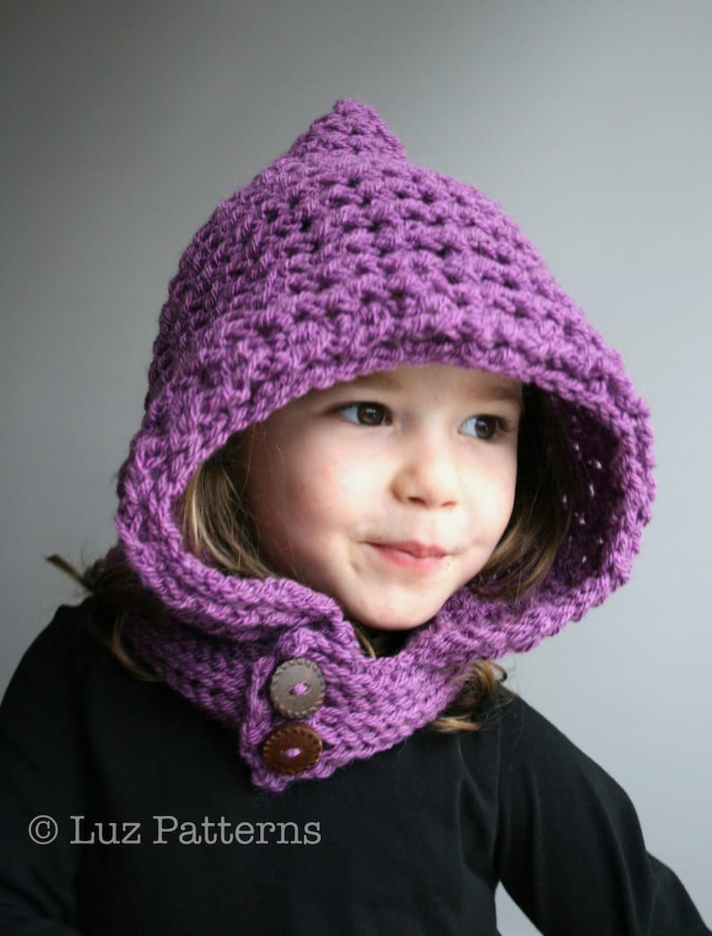 Crochet Patterns, crochet hat pattern, hoodie crochet pattern, hoodie hat beanie pattern, textured hoody pattern 129 INSTANT DOWNLOAD image 2