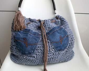 Crochet pattern, crochet bag pattern, crochet color bag pattern, boho crochet bag pattern 236 Instant Download