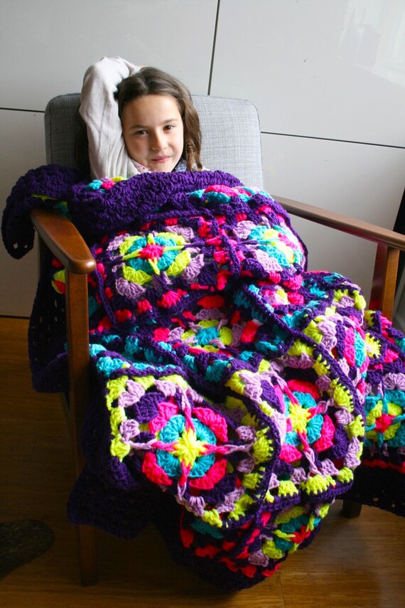 Crochet Blanket Pattern Stained Glass Blanket Crochet Pattern 260 Instant Download - 