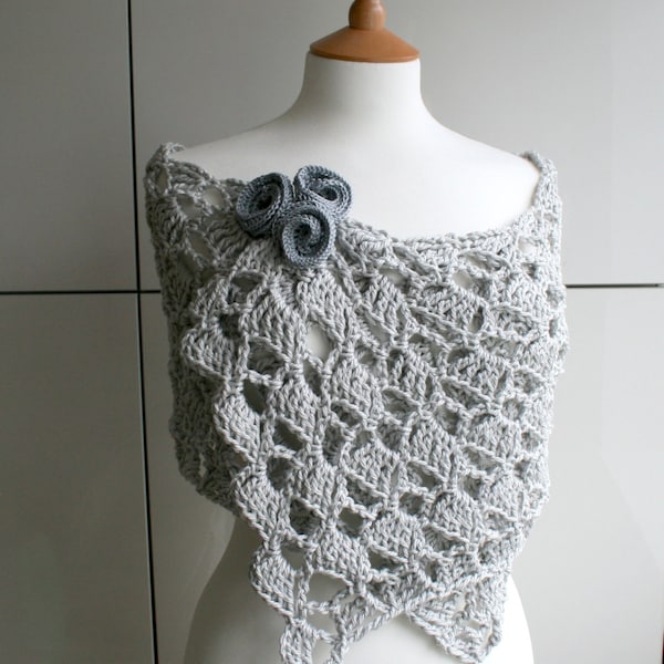 Crochet pattern, Summer Evening wrap crochet pattern (145) Flowers pattern included!