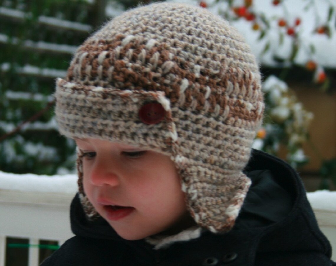 Crochet Pattern Baby Aviator Hat Pattern With Scarf Crochet Etsy UK
