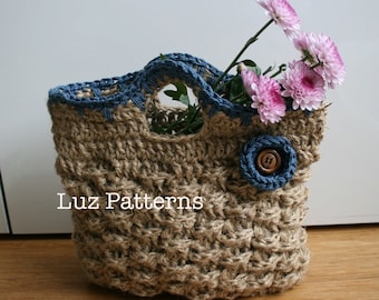 Crochet bag pattern, INSTANT DOWNLOAD crochet bag pattern vintage bag pattern - Retro Jute Summer handbag pattern (80)