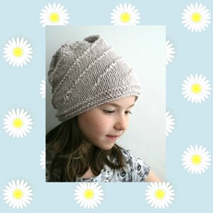 KNITTING PATTERN, slouchy unisex hat knitting pattern 07, toddler child and adult sizes Instant Download image 2