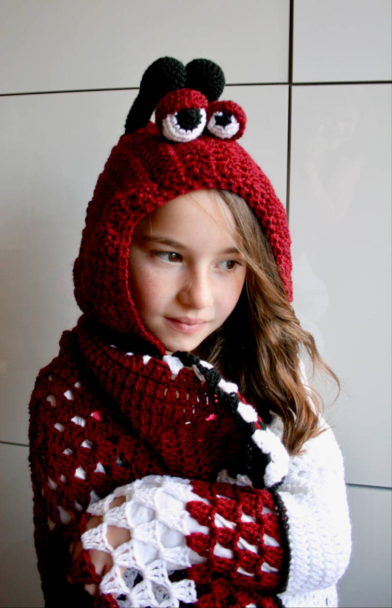 Crochet blanket, Ladybug hooded blanket Crochet pattern, granny square and amigurumi blanket crochet pattern 267 INSTANT DOWNLOAD image 6