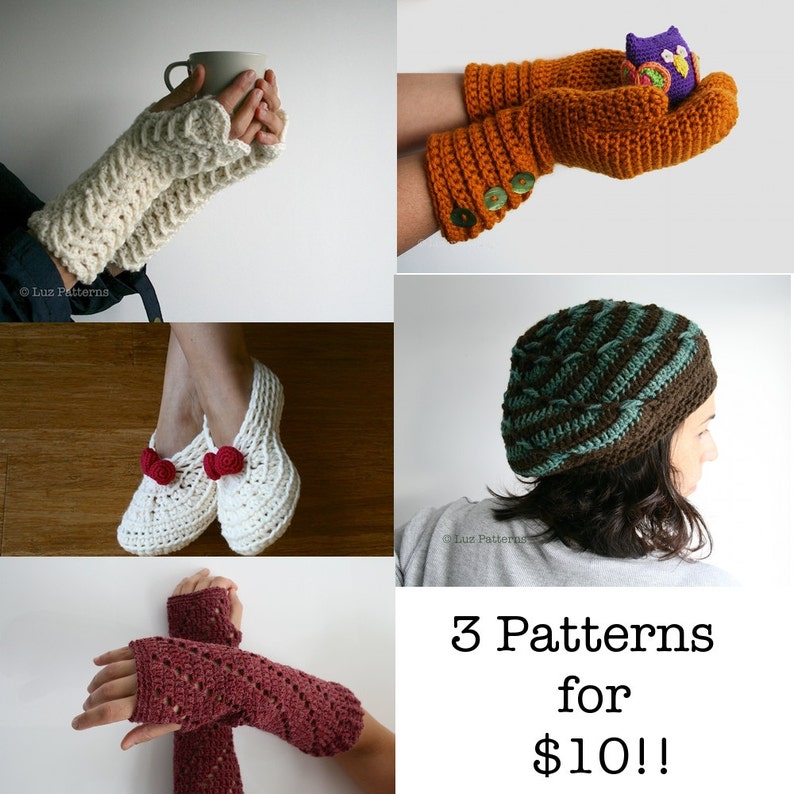 CROCHET PATTERN, Crochet Patterns choice any 3 patterns for only 12 dollars image 2