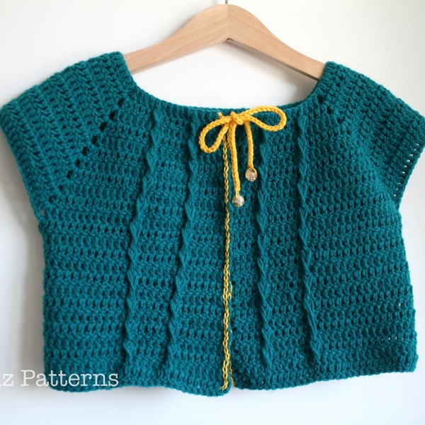 Crochet pattern, girls crochet cardigan shrug pattern,(136)  INSTANT DOWNLOAD sizes 1-2 y and 3-5 years