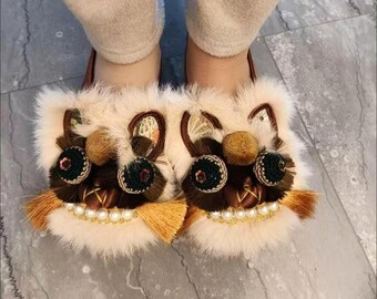 Traditional Chinese Tiger Head Shoes, Embroidered Tiger Loafers for Women, Handmade Folk Art Slip-ons, Ethnic Oriental Style Canvas Shoes