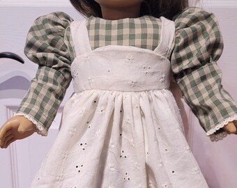 Colonial Dress and Pinafore fits AG or 18" doll